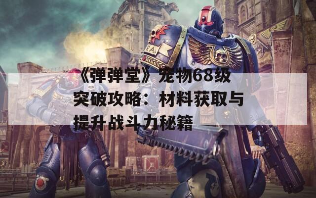 《弹弹堂》宠物68级突破攻略：材料获取与提升战斗力秘籍