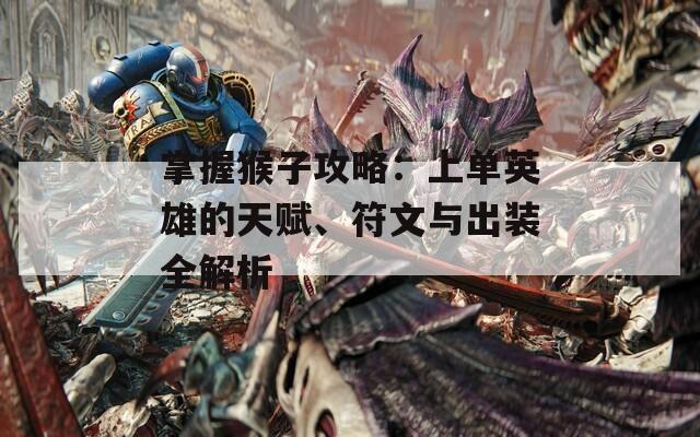 掌握猴子攻略：上单英雄的天赋、符文与出装全解析