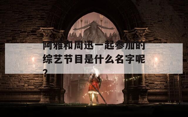 阿雅和周迅一起参加的综艺节目是什么名字呢？