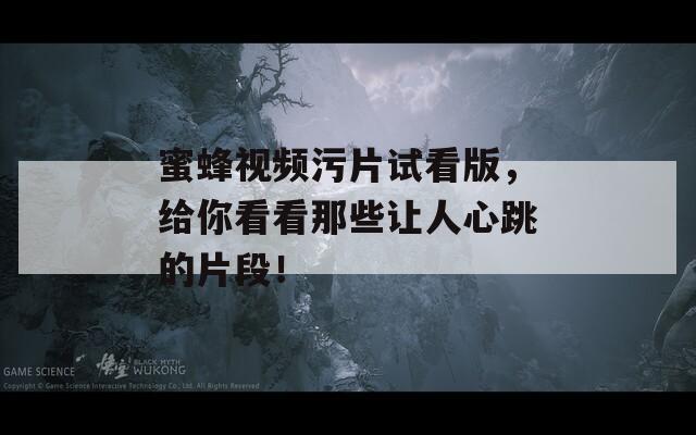 蜜蜂视频污片试看版，给你看看那些让人心跳的片段！