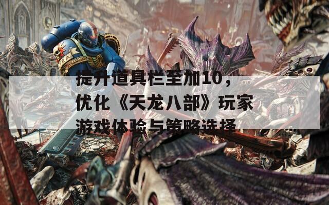 提升道具栏至加10，优化《天龙八部》玩家游戏体验与策略选择