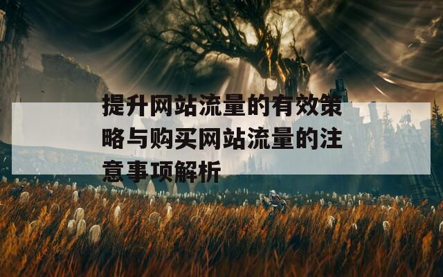 提升网站流量的有效策略与购买网站流量的注意事项解析