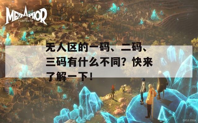 无人区的一码、二码、三码有什么不同？快来了解一下！
