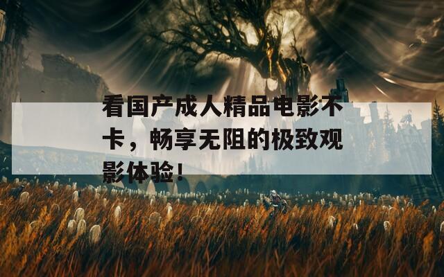 看国产成人精品电影不卡，畅享无阻的极致观影体验！