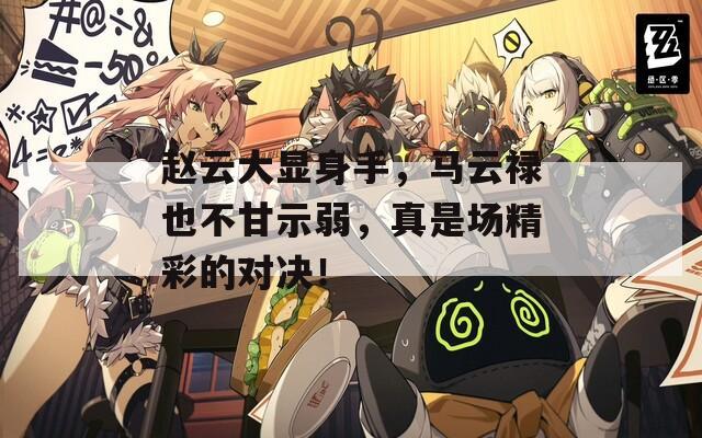 赵云大显身手，马云禄也不甘示弱，真是场精彩的对决！