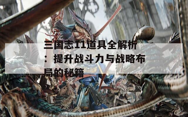 三国志11道具全解析：提升战斗力与战略布局的秘籍