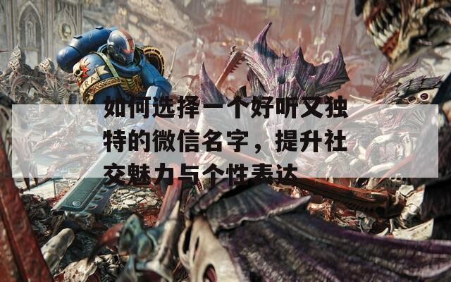 如何选择一个好听又独特的微信名字，提升社交魅力与个性表达