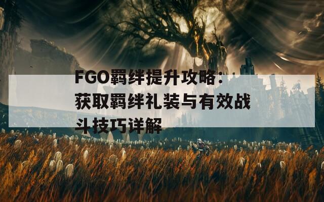 FGO羁绊提升攻略：获取羁绊礼装与有效战斗技巧详解