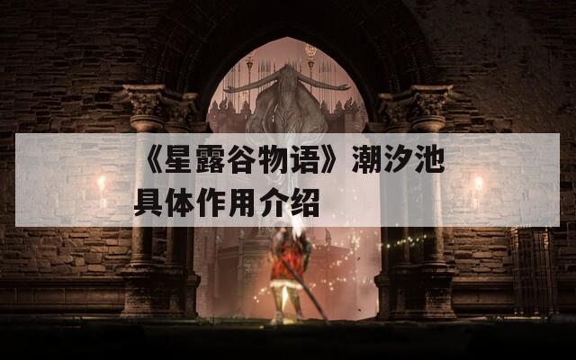 《星露谷物语》潮汐池具体作用介绍