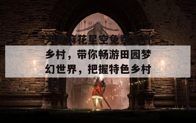 天美麻花星空免费观看乡村，带你畅游田园梦幻世界，把握特色乡村之旅