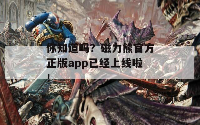 你知道吗？磁力熊官方正版app已经上线啦！