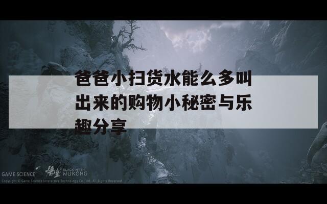 爸爸小扫货水能么多叫出来的购物小秘密与乐趣分享