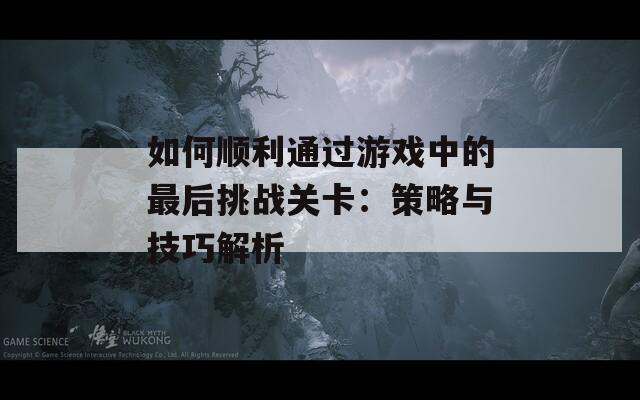 如何顺利通过游戏中的最后挑战关卡：策略与技巧解析