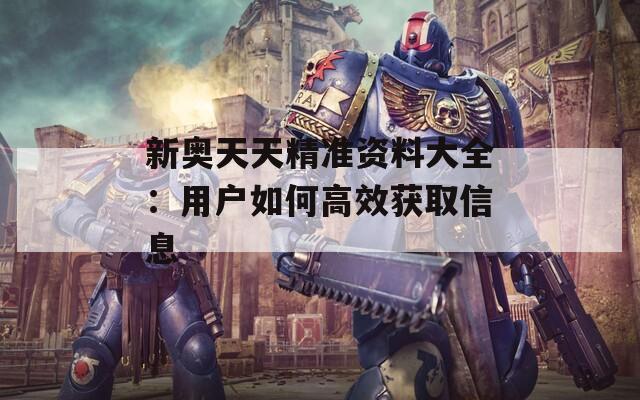 新奥天天精准资料大全：用户如何高效获取信息