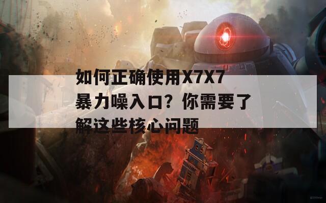 如何正确使用X7X7暴力噪入口？你需要了解这些核心问题