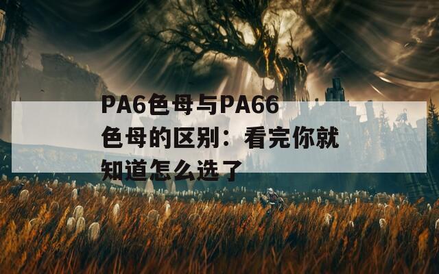 PA6色母与PA66色母的区别：看完你就知道怎么选了
