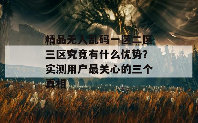 精品无人乱码一区二区三区究竟有什么优势？实测用户最关心的三个真相