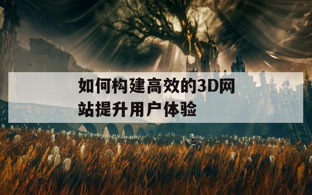如何构建高效的3D网站提升用户体验