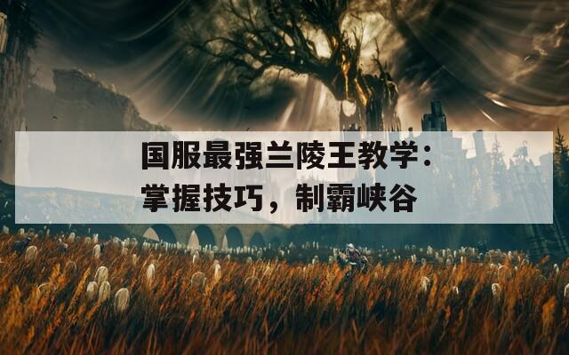 国服最强兰陵王教学：掌握技巧，制霸峡谷