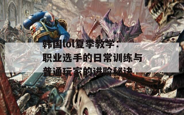 韩国lol夏季教学：职业选手的日常训练与普通玩家的进阶秘诀