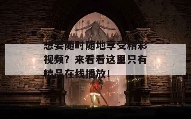 想要随时随地享受精彩视频？来看看这里只有精品在线播放！